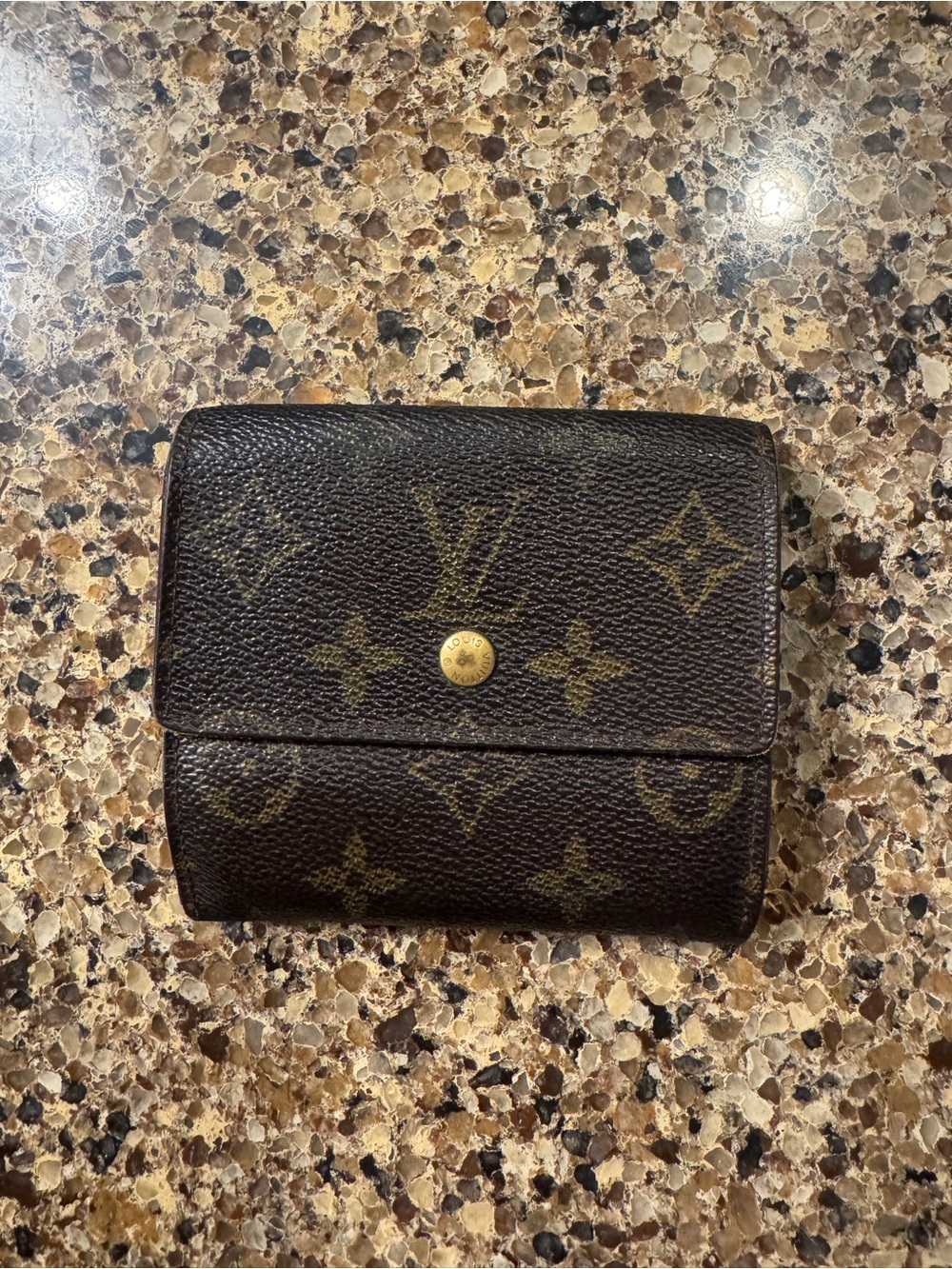 Louis Vuitton Monogram Snap Compact Wallet in Dark Brown and Gold